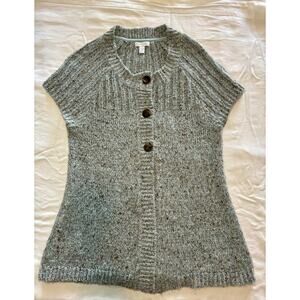Charter Club Cardigan Sweater Women Medium Gray 100% Acrylic Knit Button Front